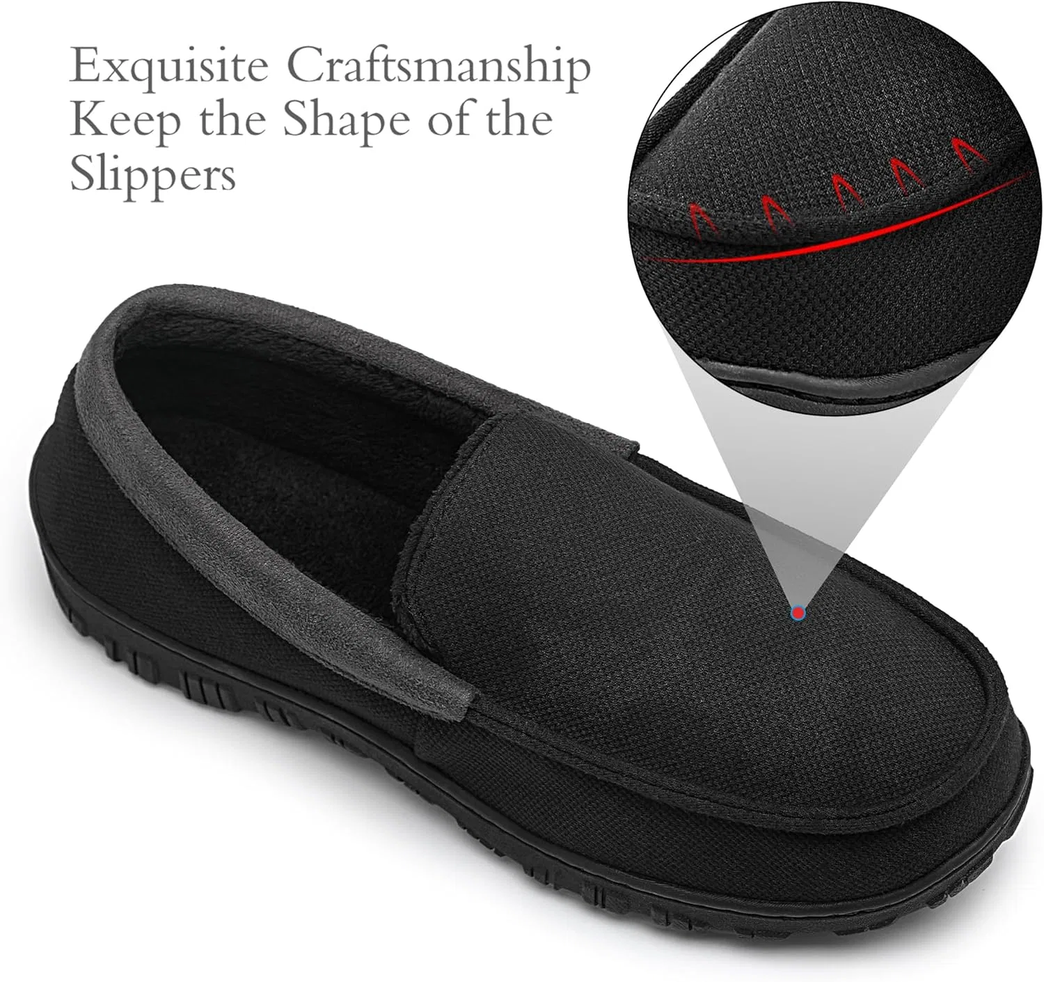 Тапочки из микрофибры, мокасины мужские, черный Pro shoeslocker — фото 2
