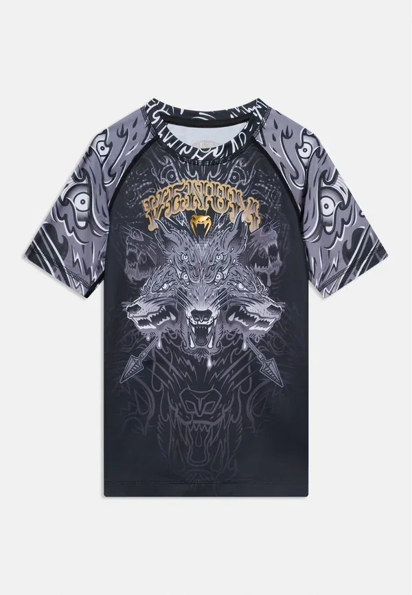 Футболка с коротким рукавом и принтом Wolf Rashguards Venum, черно-серый — фото 3