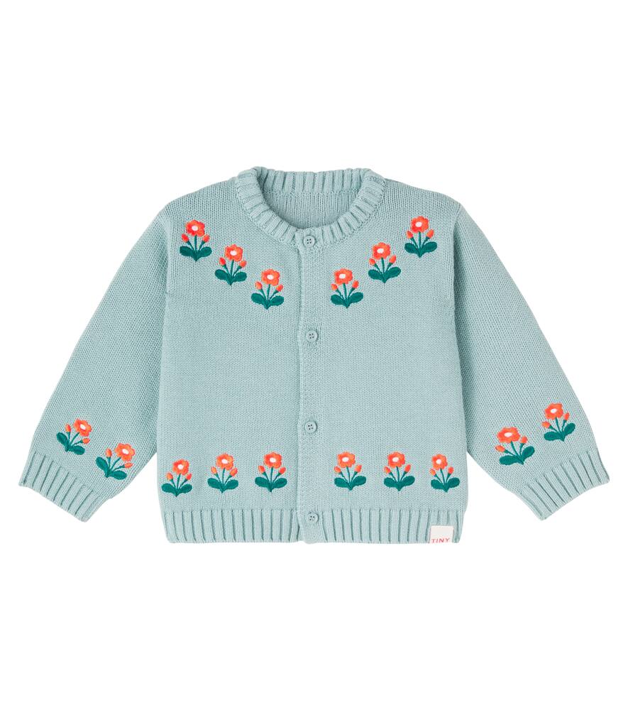 

Детский кардиган из хлопка и шерсти с цветочным принтом Tinycottons, Flower