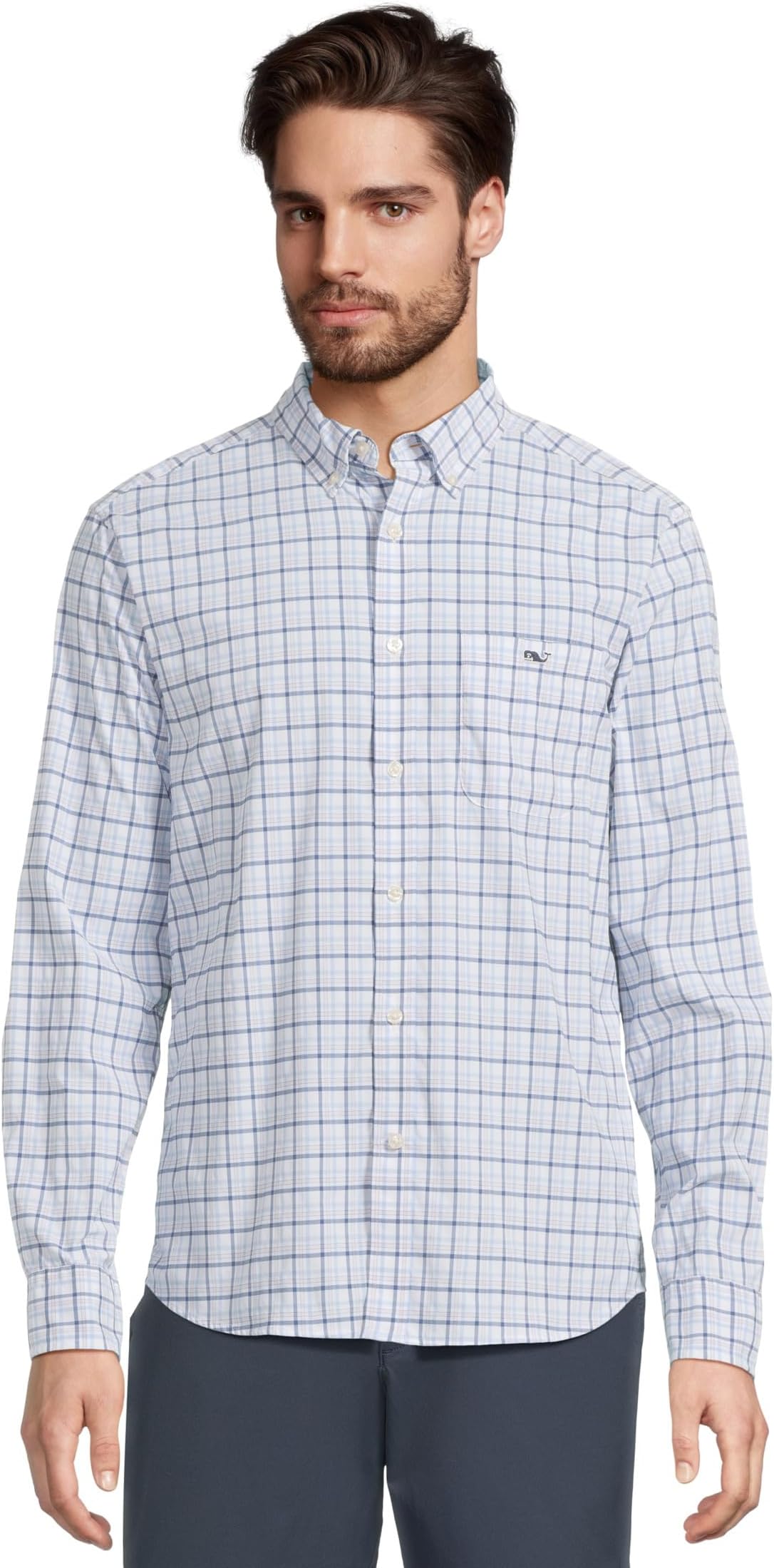 

Рубашка Vineyard Vines Callwood Plaid Featherweight Performance Shirt, цвет Summer Mauve