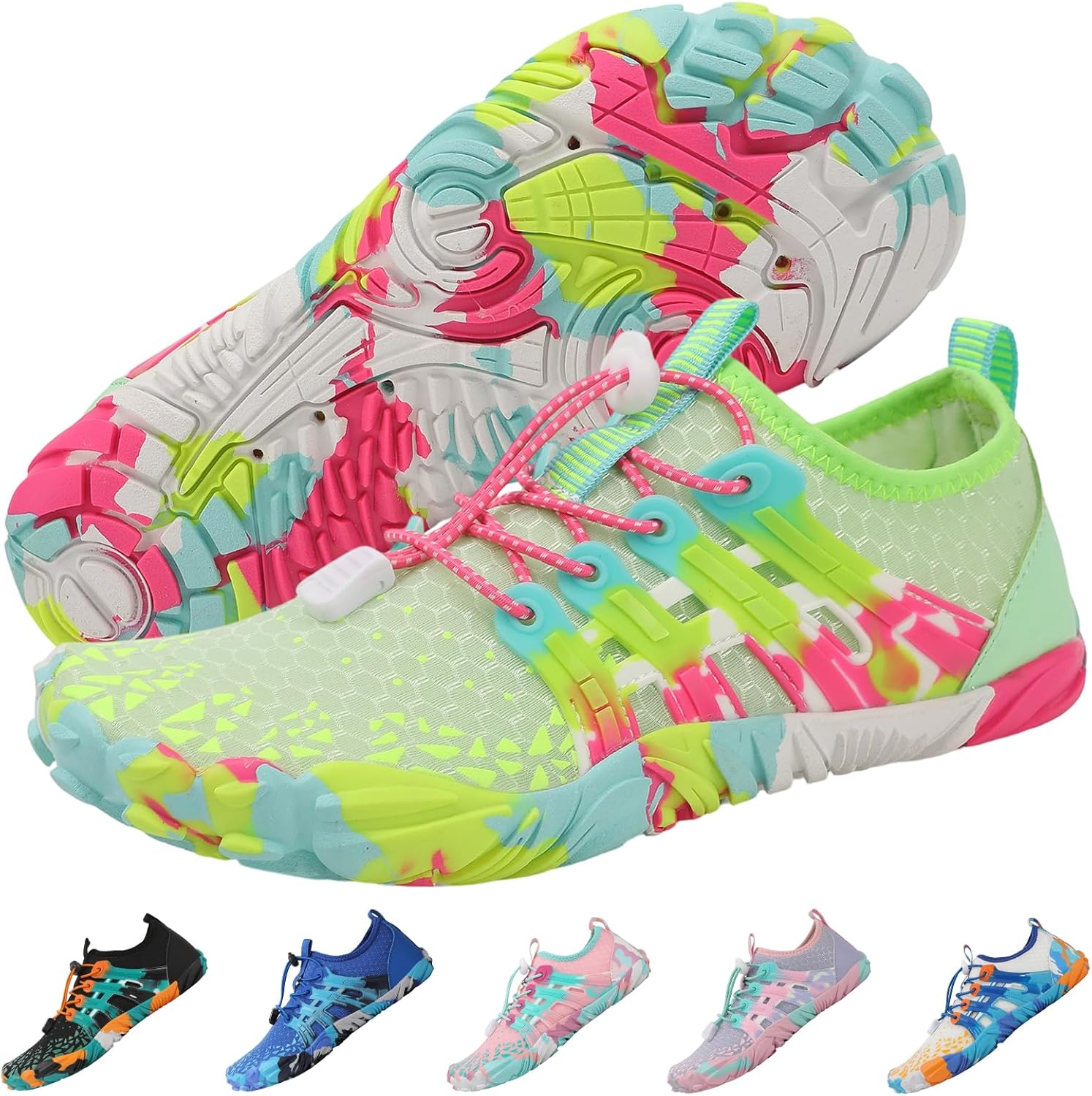 

Кроссовки для походов для женщин и мужчин, кроссовки для трейлраннинга, нескользящие дышащие походные ботинки, тренировочная обувь, водные обувь с широким носком Foehiex, зеленый