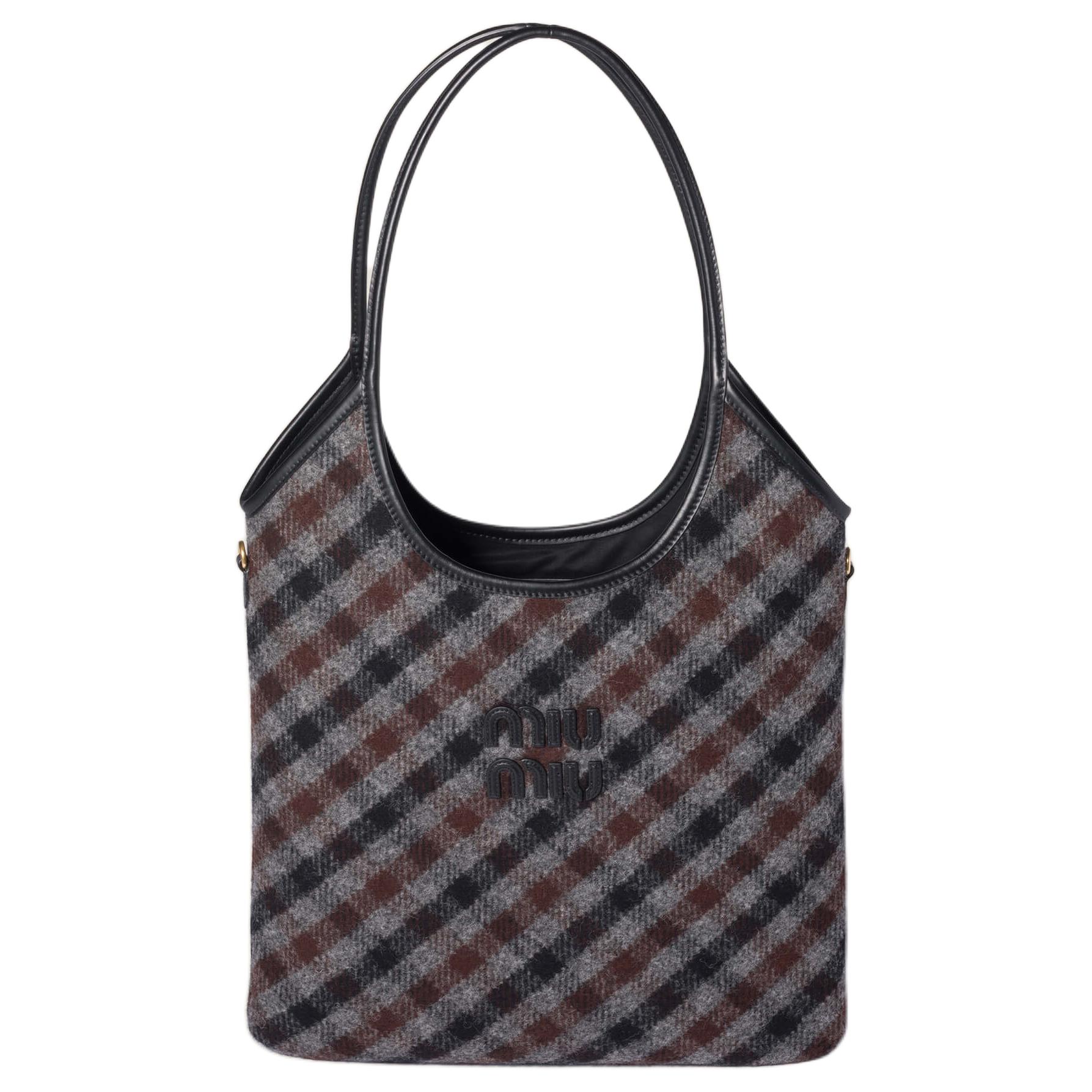 

MIU MIU Сумка через плечо Ivy Blended Material для женщин Slate Gray & Cocoa Brown