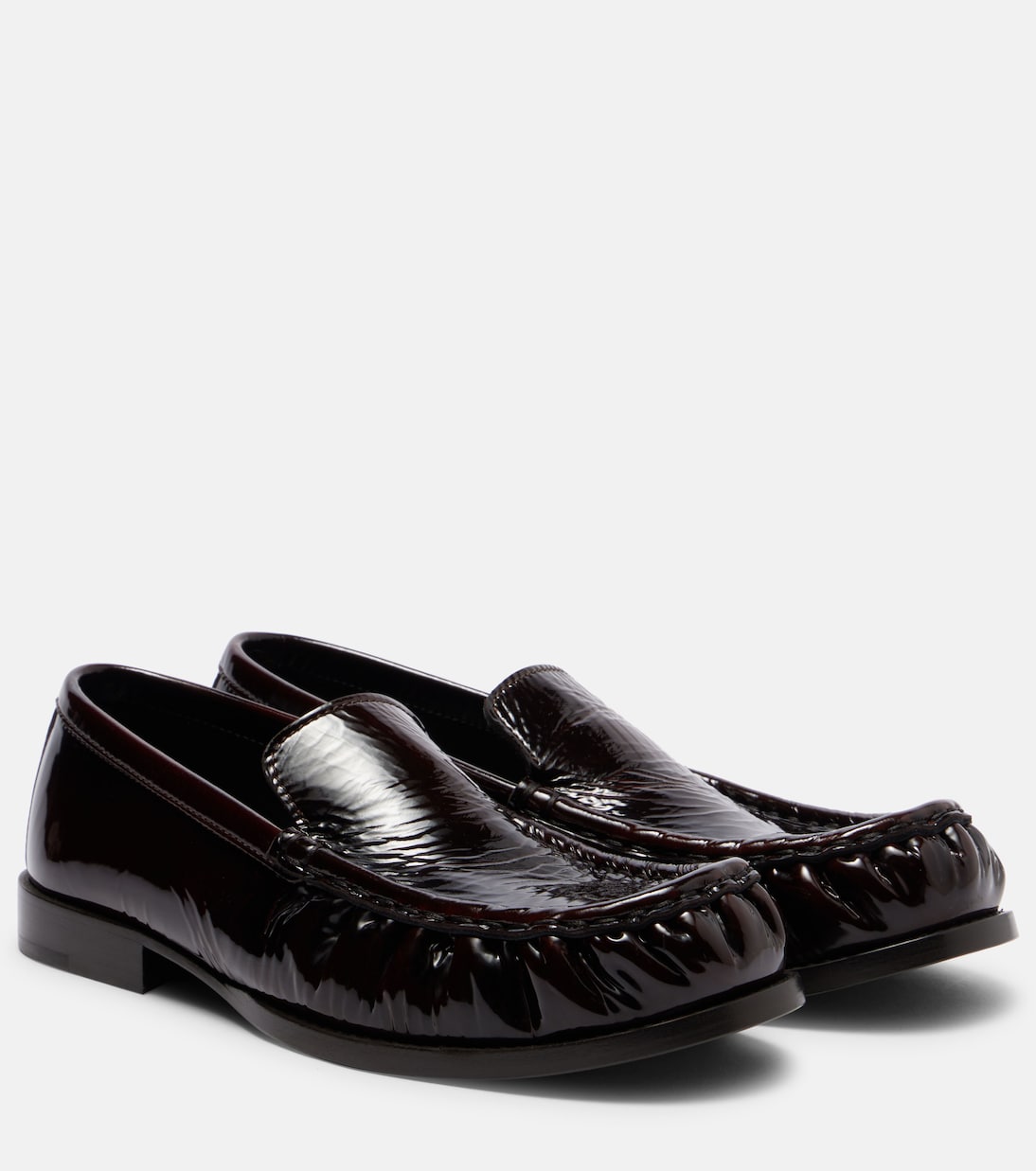 Лакированные кожаные лоферы Dries Van Noten, темно-коричневый