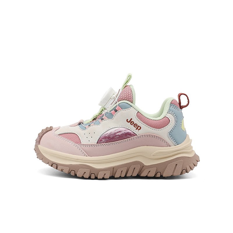 

Jeep Легкие нескользящие детские уличные кроссовки с амортизацией Candy Pink/Ivory White Kids'