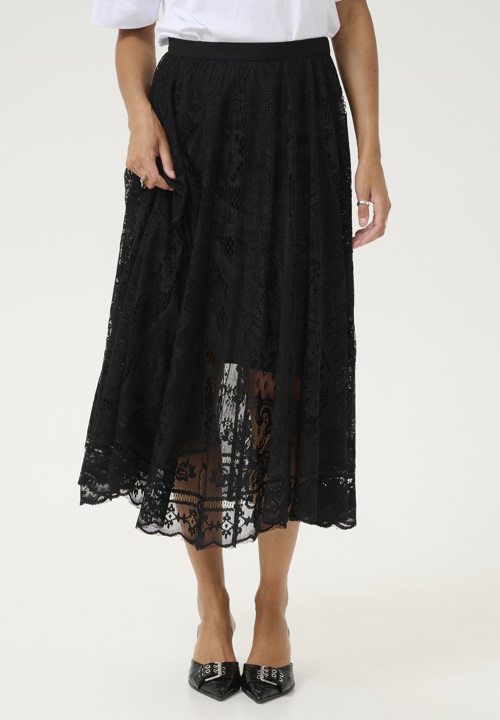 

Юбка А-силуэта Pleated skirt Kaffe, цвет Black Deep
