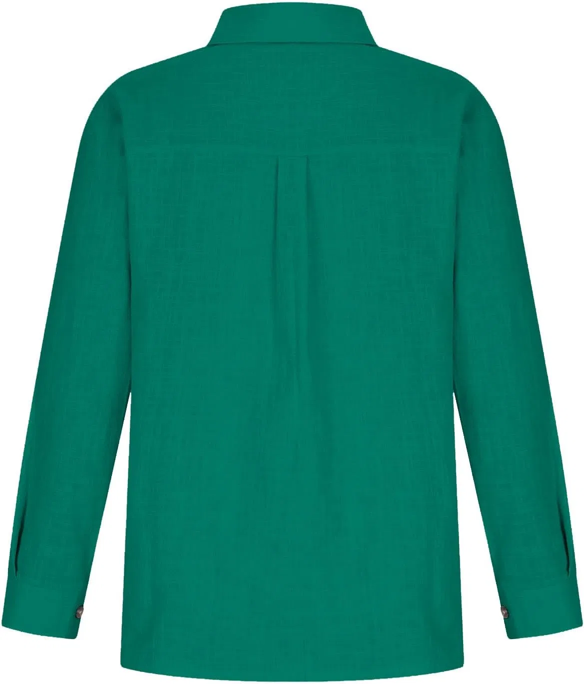 Блуза женская с длинным рукавом, Cotton Linen, зеленый — фото 4