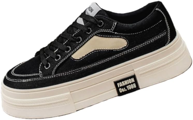 

Мужские повседневные спортивные кроссовки- низкие, на шнуровке, из дышащего парусинового материала, с толстой подошвой и хорошей износостойкостью Hoalox, черный