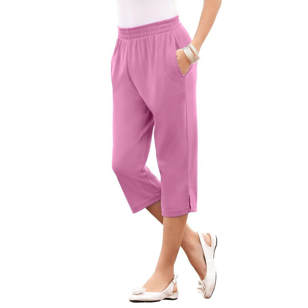 

Женские капри из мягкой вязки Roaman's больших размеров, цвет Mauve Orchid