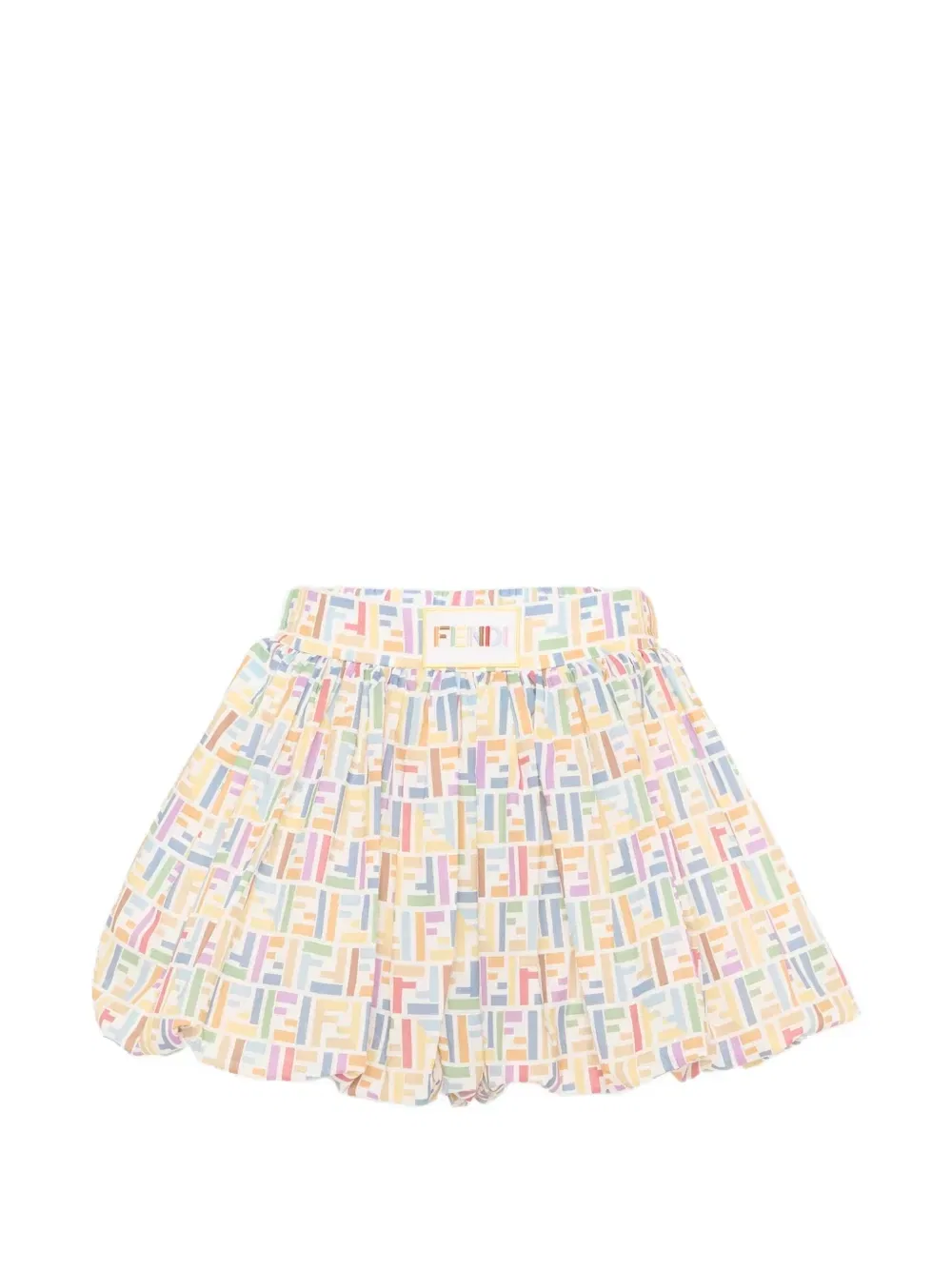 Шорты на резинке с логотипом FENDI KIDS, бежевый