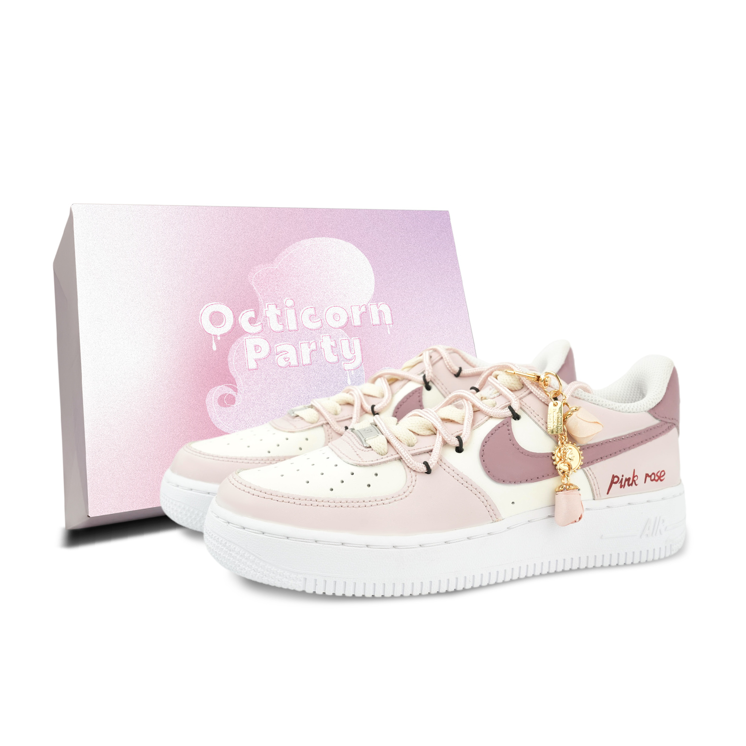 

Детские скейтерские кроссовки Air Force 1 для школьников Nike, розовый