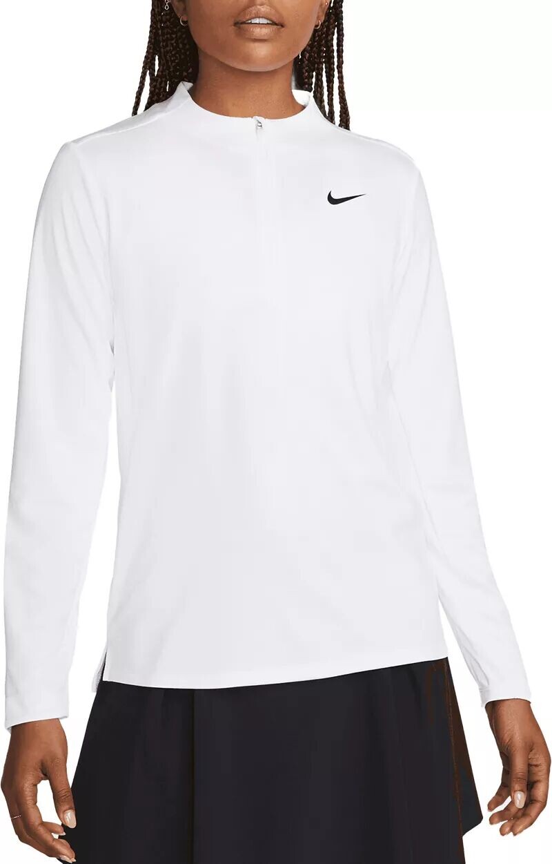 

Женская футболка для гольфа с молнией 1/2 Nike Dri FIT UV Advantage, белый