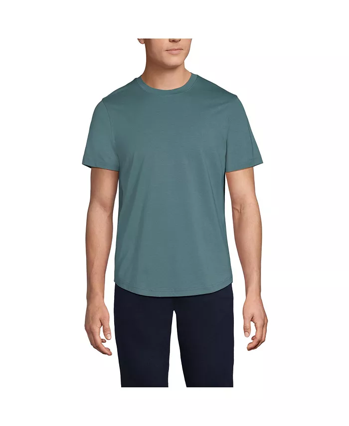 

Мужская футболка с коротким рукавом Supima и закругленным подолом Lands' End, зеленый