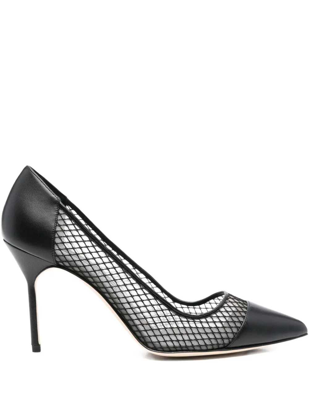 Туфли-лодочки из сетки с заостренным носком Manolo Blahnik, черный