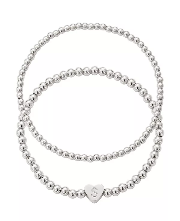 

Набор браслетов с серебряными шариками и бусинами Adornia, silver-s