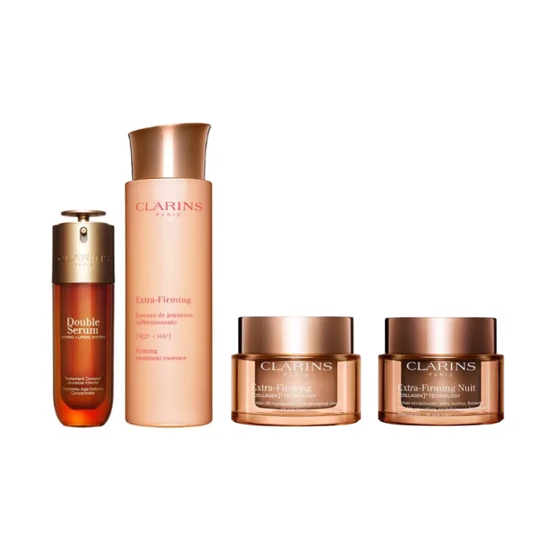 Набор косметики CLARINS двойная сыворотка 50мл + увлажняющий крем 50мл + ночной крем 50мл + термальная вода 200мл — фото 2