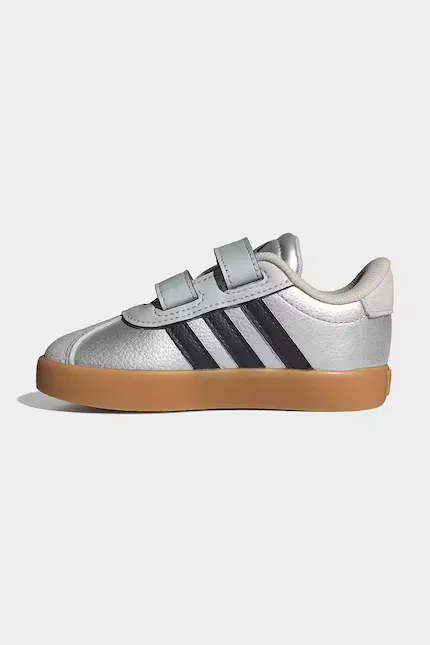 Кроссовки детские VL COURT 3.0 Adidas, серебряный — фото 4