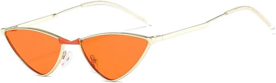 

Модные солнцезащитные очки «кошачий глаз» для женщин и мужчин, легкая, миниатюрная оправа из сплава и металла, линзы черного цвета, для вечеринок MTZJH, 2