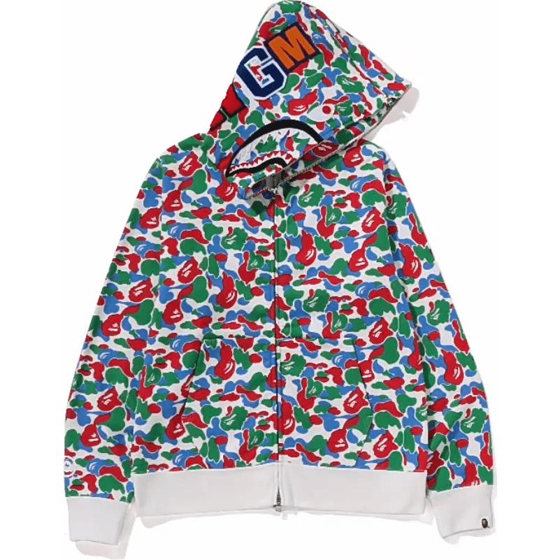 

Бейп сторь циндао отдельный акула худи на молнии A BATHING APE, зеленый