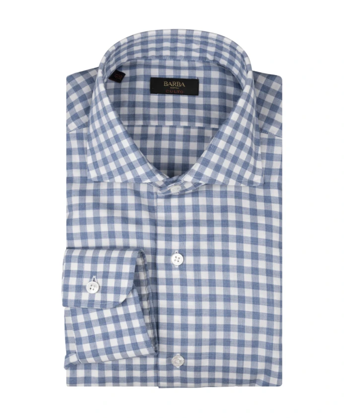 

Синяя хлопковая мужская рубашка Barba, синий