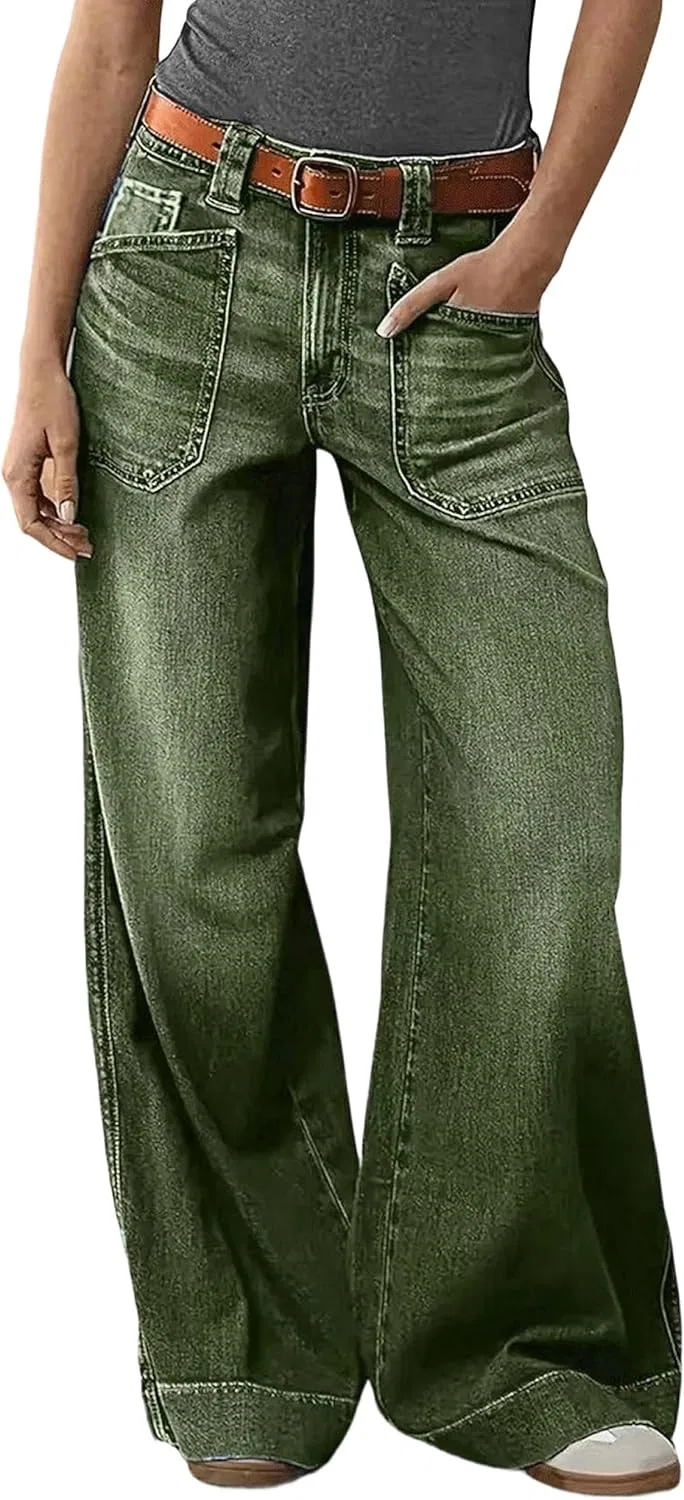Джинсы свободные Army Green