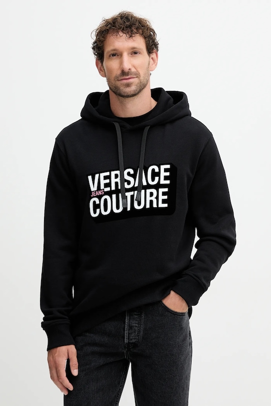 

Хлопковая толстовка Versace Jeans Couture, черный