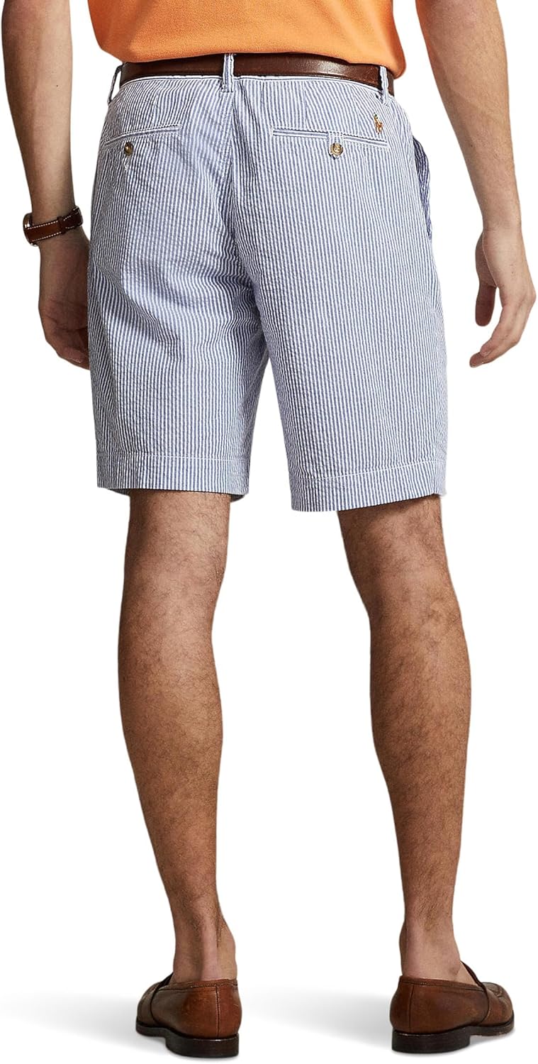 POLO RALPH LAUREN Мужские классические шорты из пике-жаккарда с эластаном, длина 9.25 дюйма, Blue Seersucker — фото 2