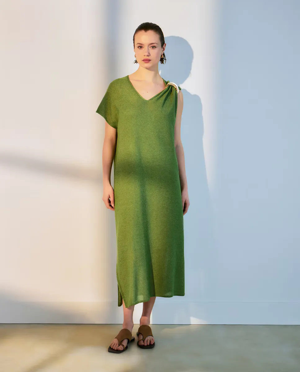 

Длинное платье из трикотажа Woman El Corte Inglés, цвет Verde Pato