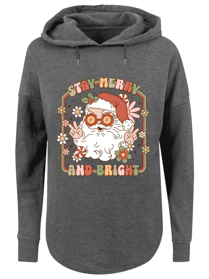 

Толстовка большого размера Stay Merry And Bright Hippie Santa в антрацитовом цвете F4NT4STIC