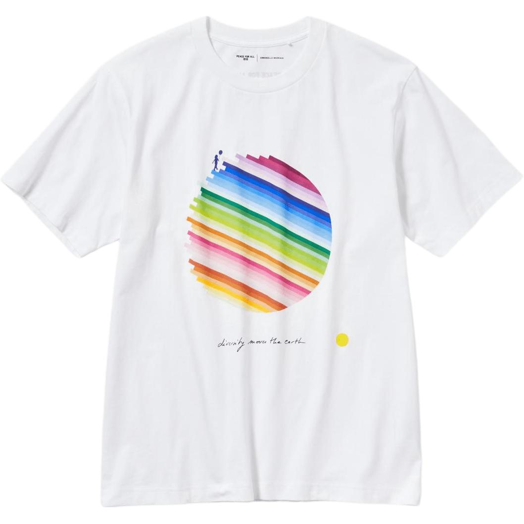 

UNIQLO Футболка Peace For All Series Unisex белая, Белый, UNIQLO Футболка Peace For All Series Unisex белая