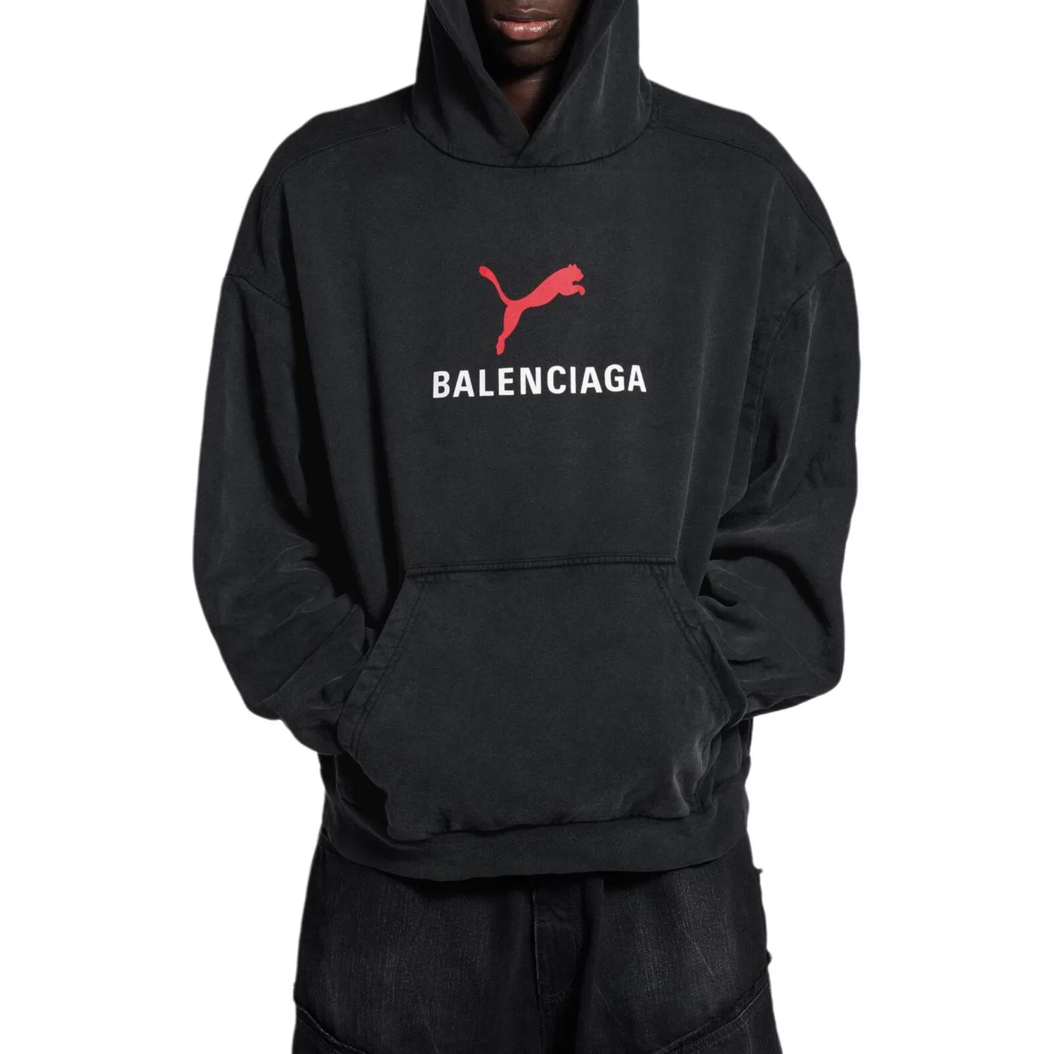 Свитшот в стиле high street Balenciaga Faded Washed Black — фото 3