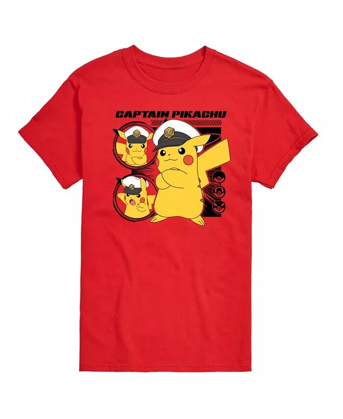 

Мужская футболка с короткими рукавами Hybrid Apparel Captain Pikachu AIRWAVES, красный