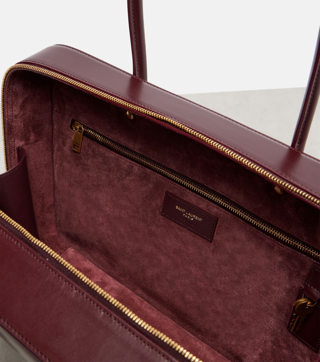 Кожаная сумка-тоут Sac De Jour Saint Laurent, Rouge Cabernet — фото 3