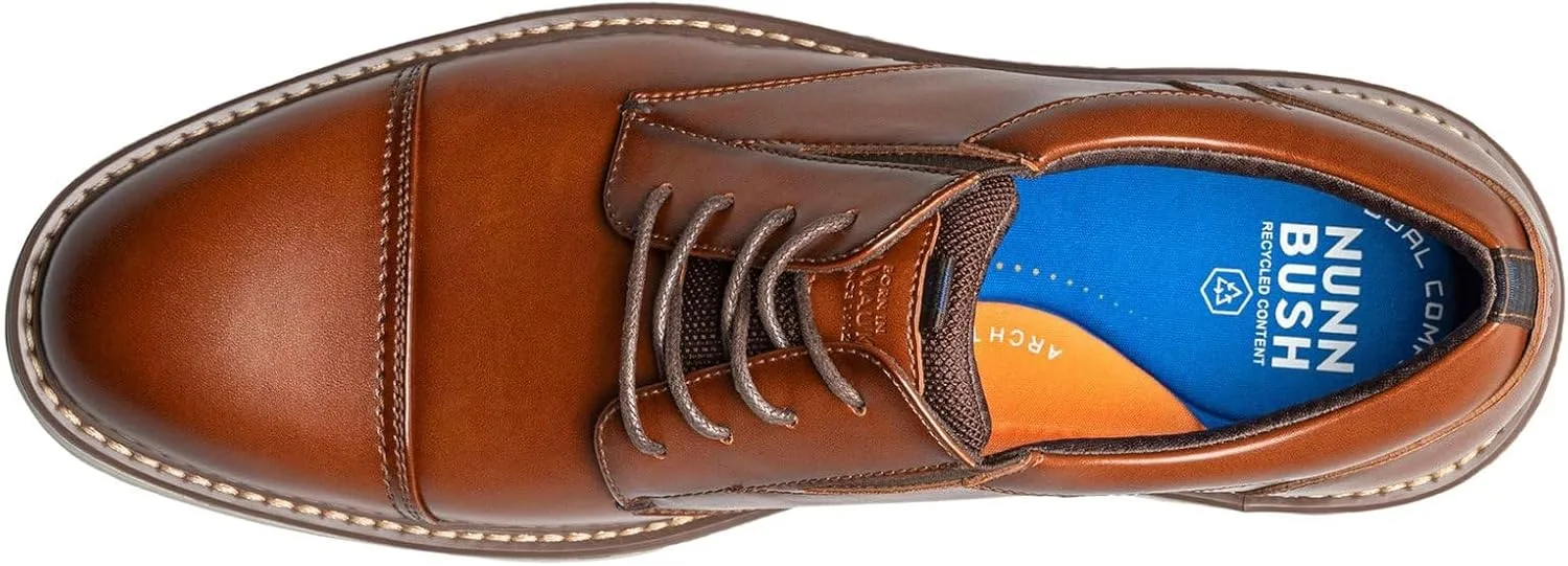 Мужские кроссовки Nunn Bush Gates Cap Toe Casual Oxford Dress Sneaker Легкая обувь, коньячный — фото 2