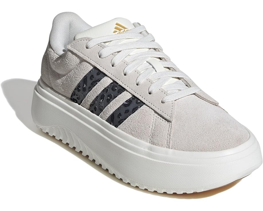 

Кроссовки adidas Grand Court Platform Suede, цвет Off-White/Carbon/Matte Gold