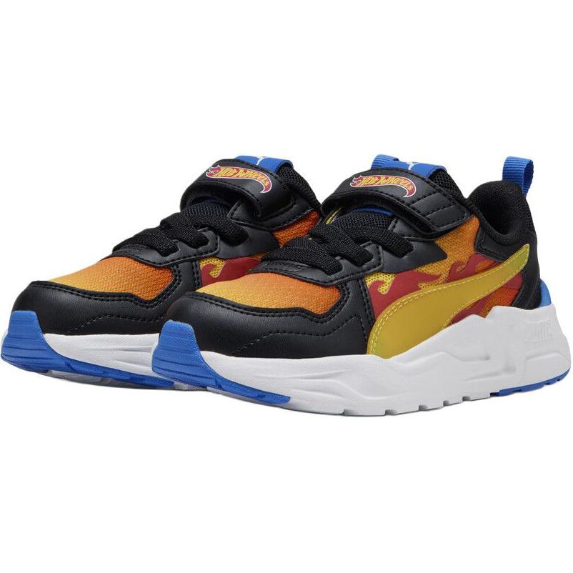 Детские повседневные низкие кроссовки Hot Wheels x Trinity Lite PUMA, черный/оранжевый — фото 3