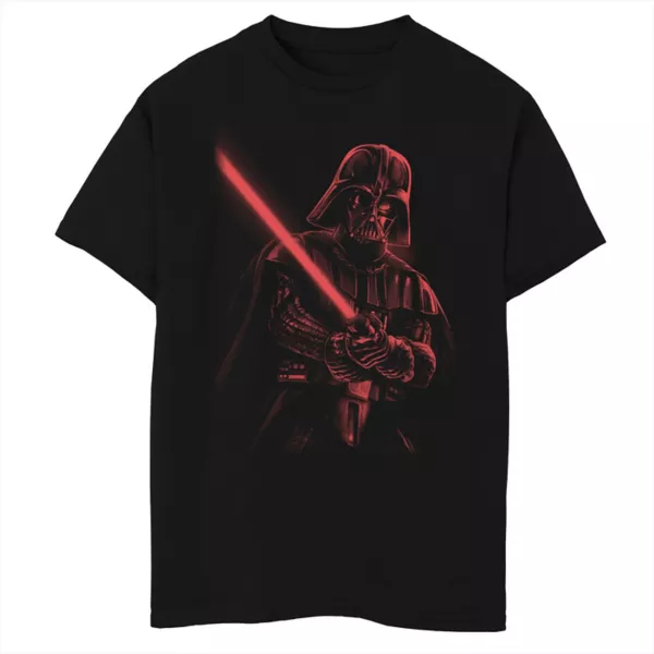 

Футболка для мальчиков Husky с принтом светового меча Дарта Вейдера из Star Wars Licensed Character, черный