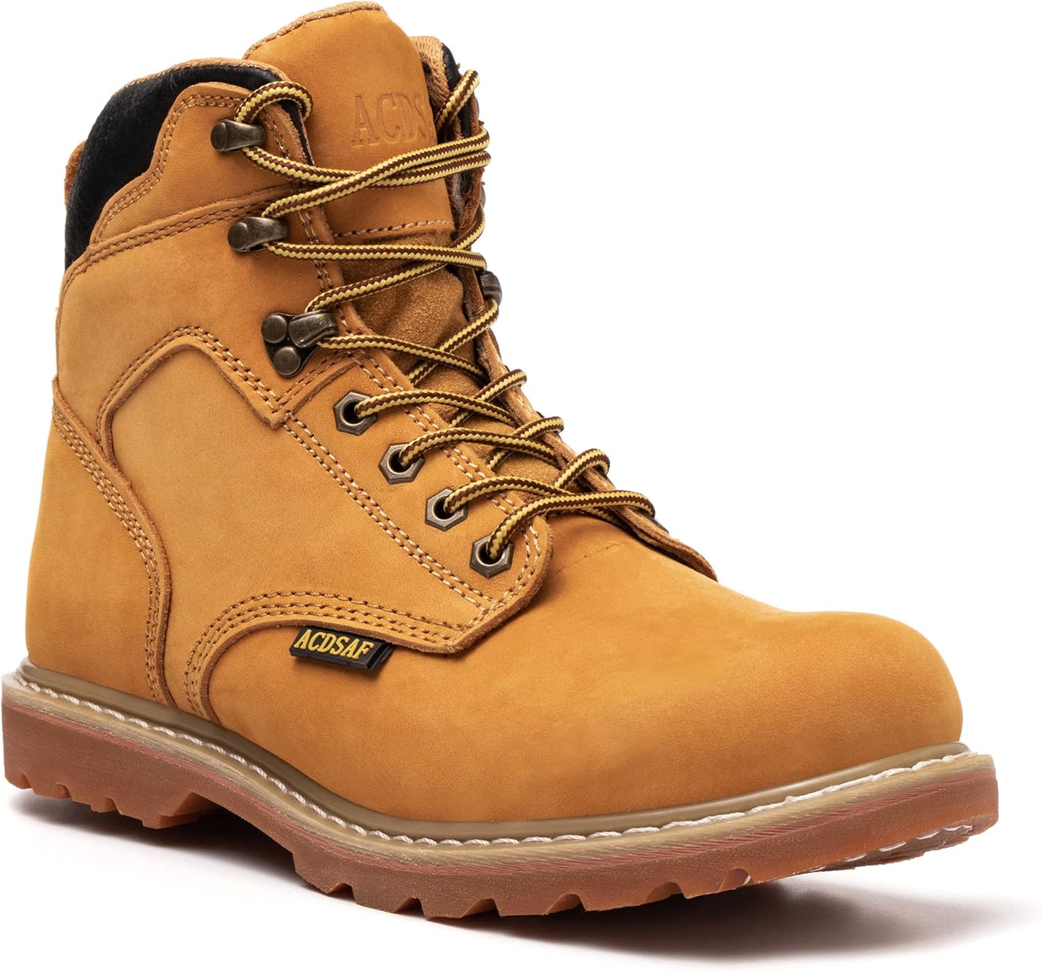 

Мужские рабочие ботинки водонепроницаемые комфортные против усталости с мягким носком, противоскользящие рабочие ботинки для строительства и безопасности ACDSAF, желтый