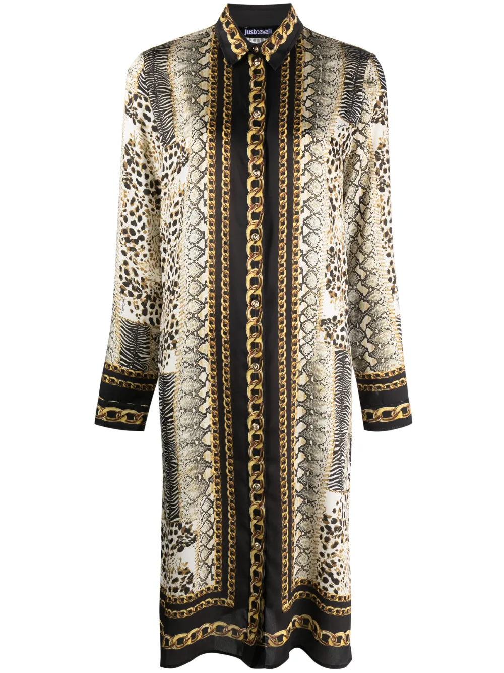 

Платье с анималистичным принтом Just Cavalli, черный