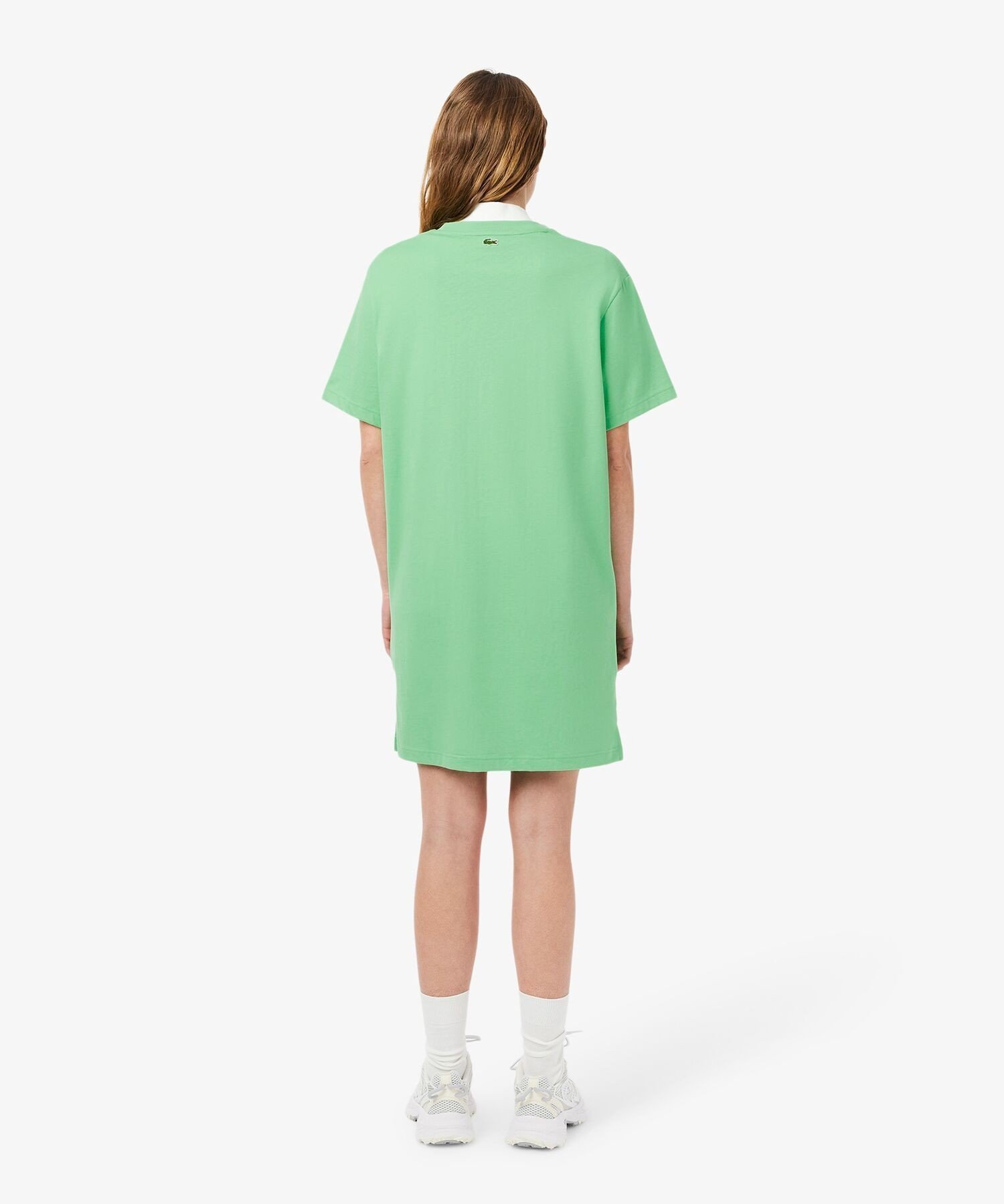 Платье-футболка LACOSTE оверсайз, хлопок, зеленый — фото 2