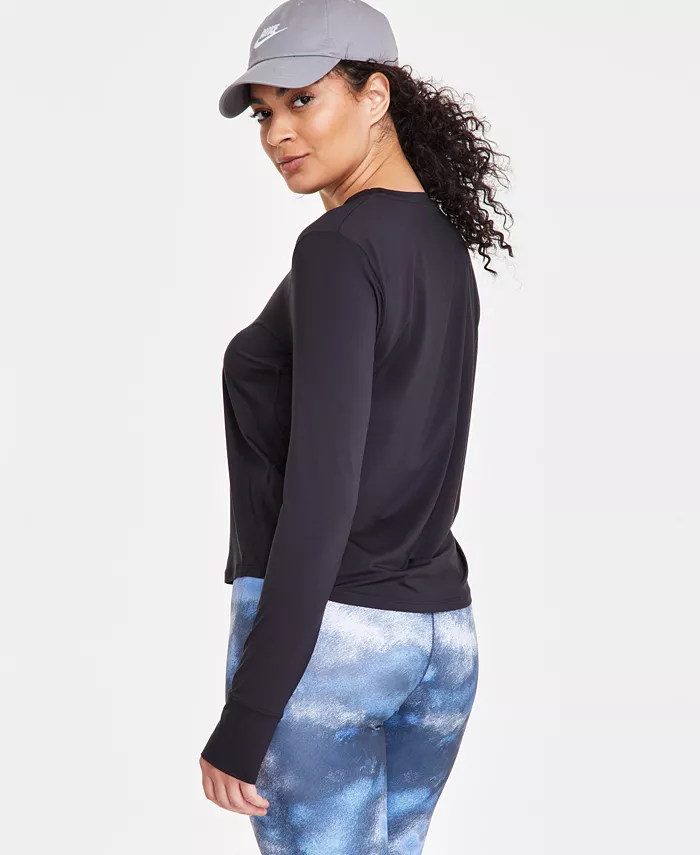 Женский топ One Classic Dri-FIT с длинными рукавами Nike, черный — фото 4