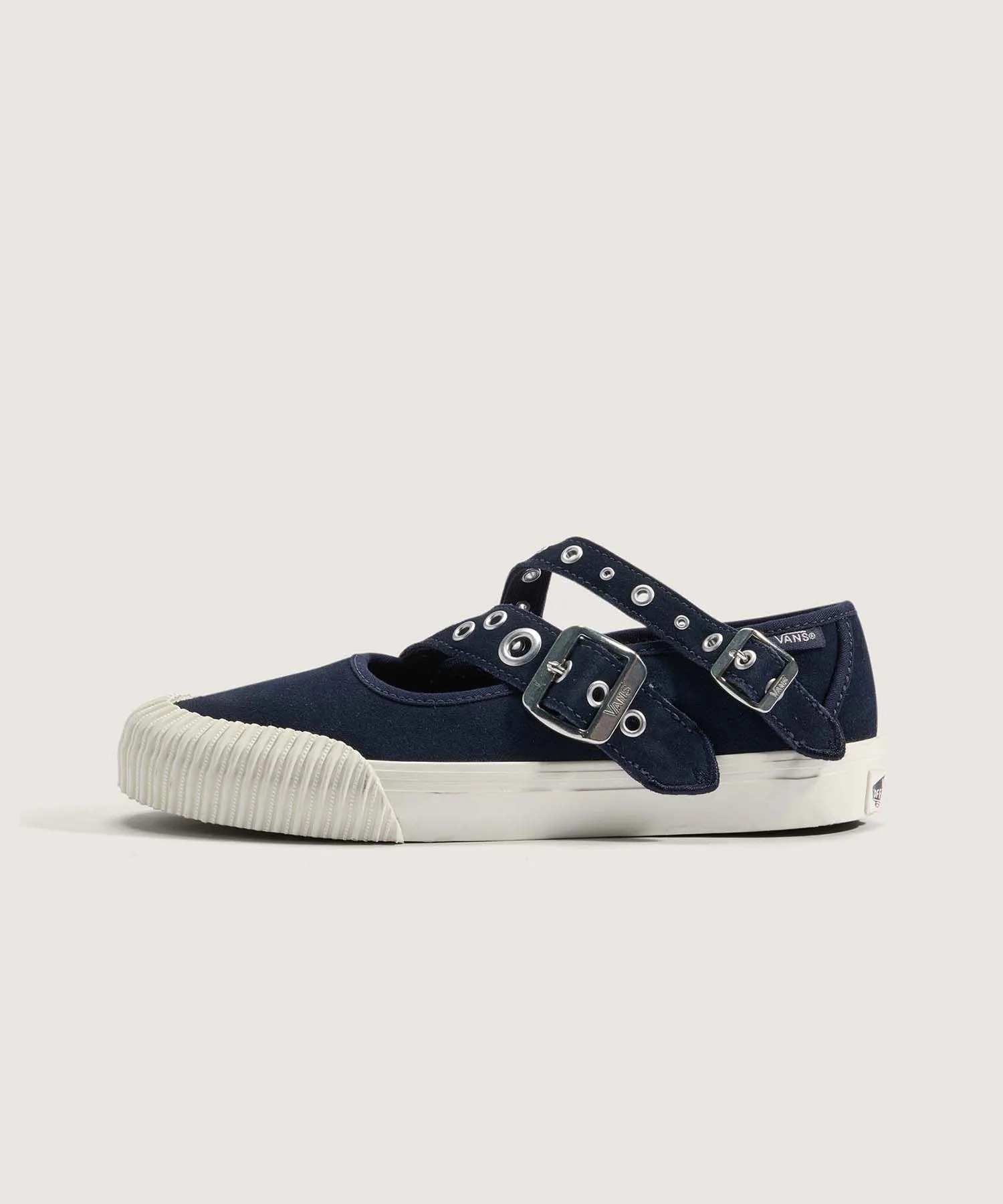 Унисекс кроссовки-мэри-джейн из натуральной кожи VANS с двойными ремешками тёмно-синие