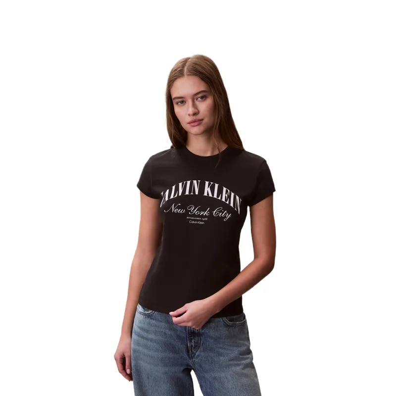 Футболка женская Crew Neck Moderate Calvin Klein, ub1-space черный