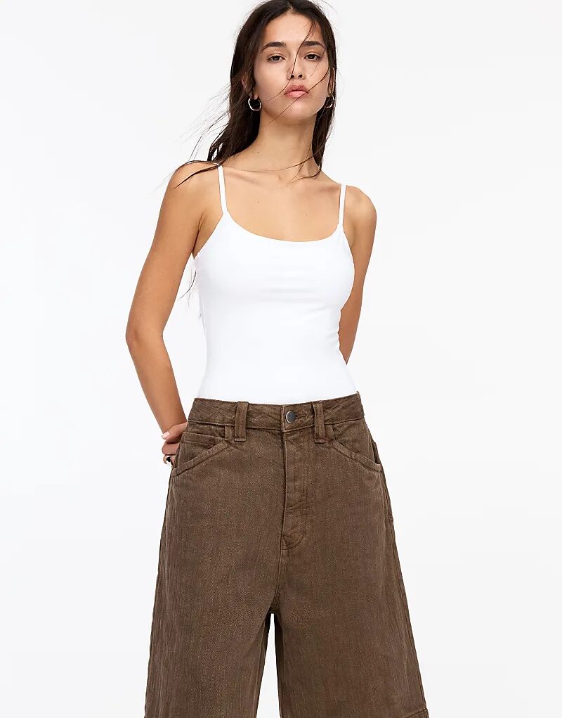 

Боди Pull&Bear из полиамида с бретельками белого цвета