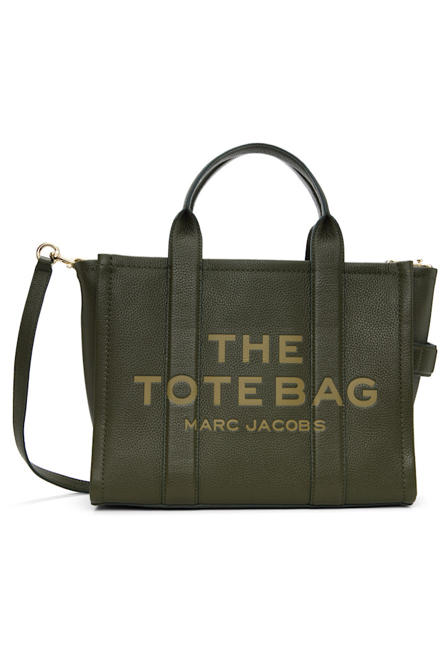 

Кожаная сумка среднего размера tote Marc Jacobs, цвет forest