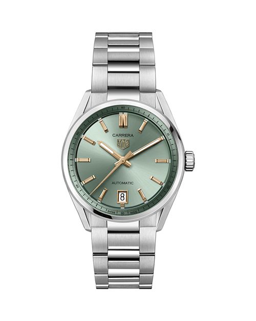 

Часы Carrera Date из нержавеющей стали, 36 мм TAG Heuer, цвет Green