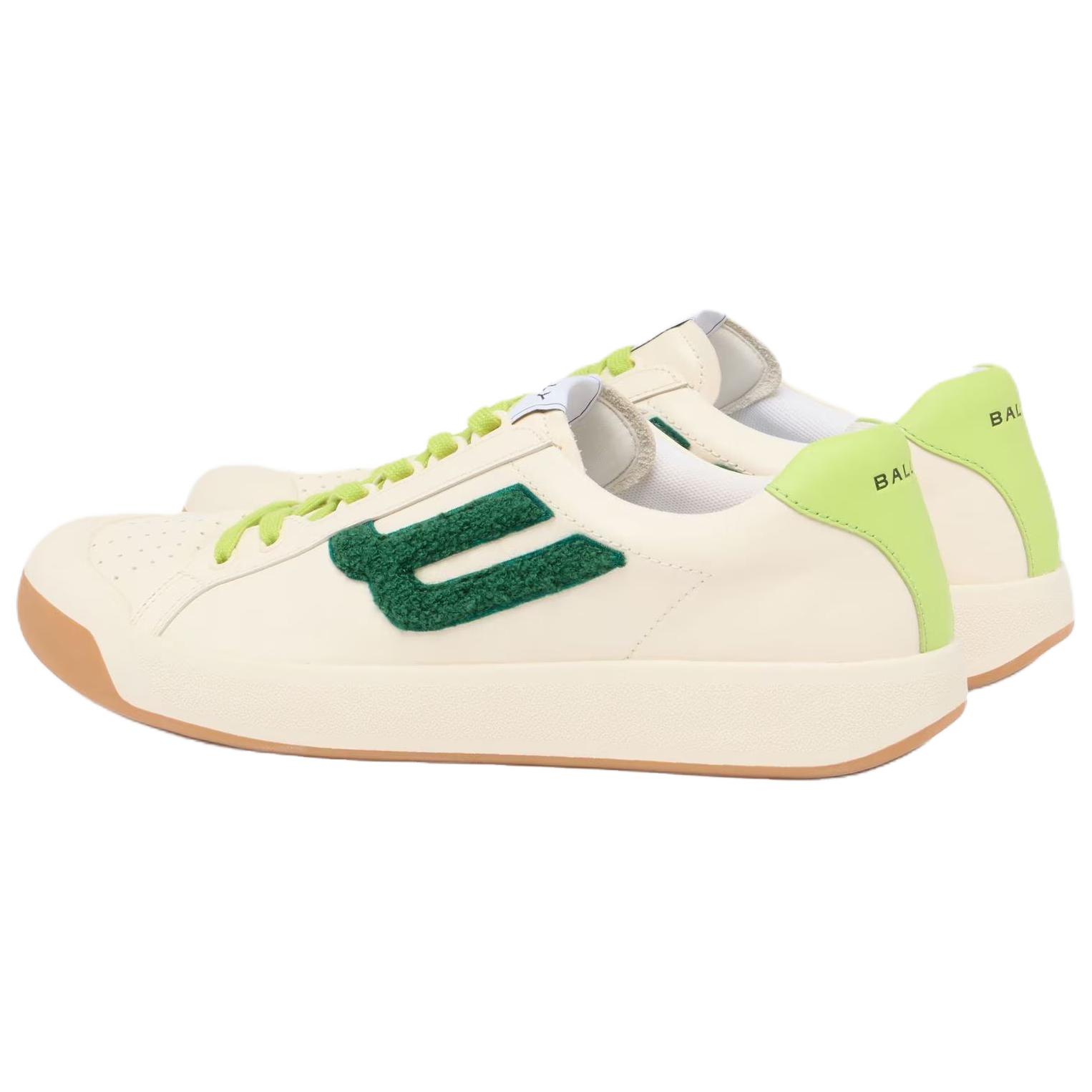 BALLY Кроссовки для скейтбординга мужские Tennis Low top бело-зеленые — фото 4