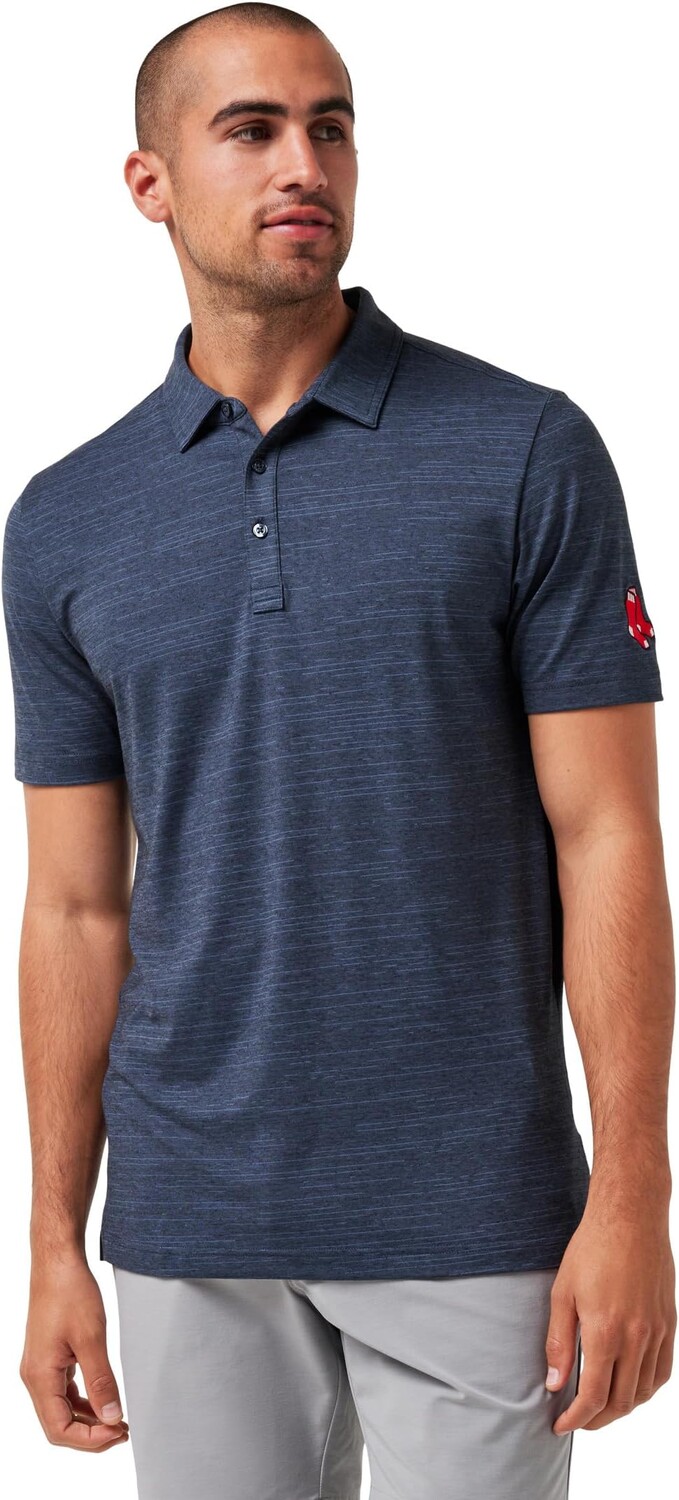 

Поло TravisMathew Boston Red Sox The Heater Polo, цвет Vintage Indigo/Black