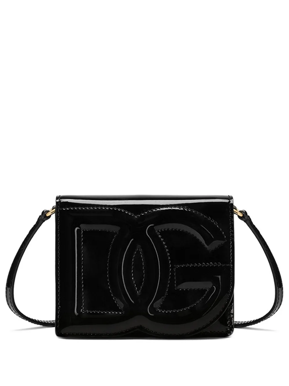 

Лакированная сумка через плечо с логотипом DG DOLCE & GABBANA, черный