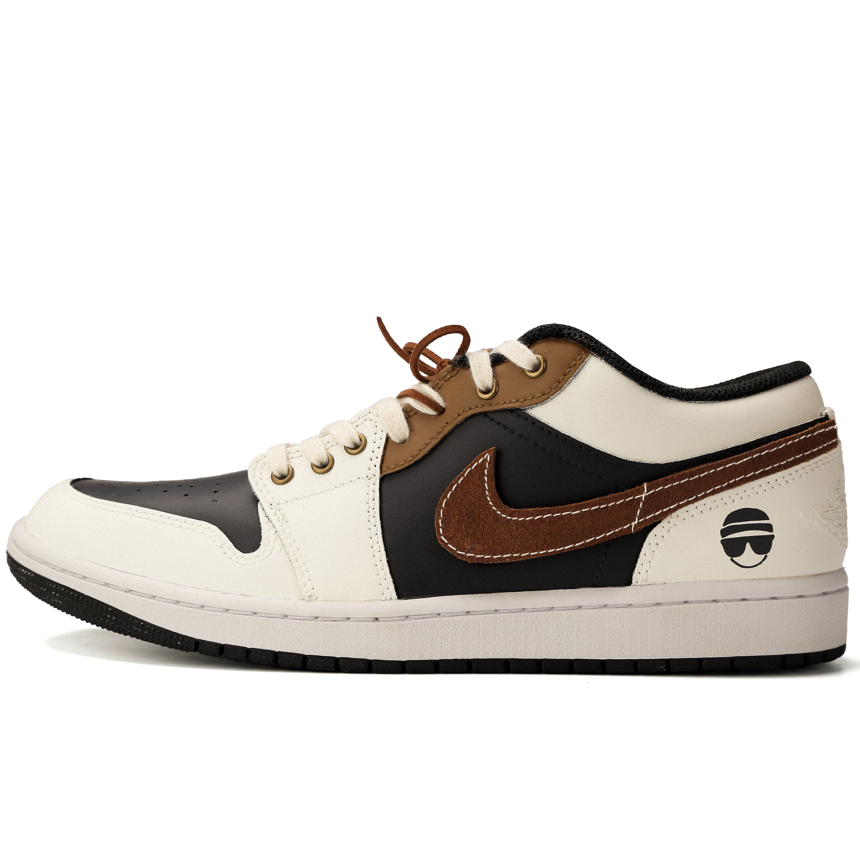

Jordan Air 1 Tea Brown Nightfall Abrasion Resistant Low top Vintage Basketball Shoes Unisex Beige Blue