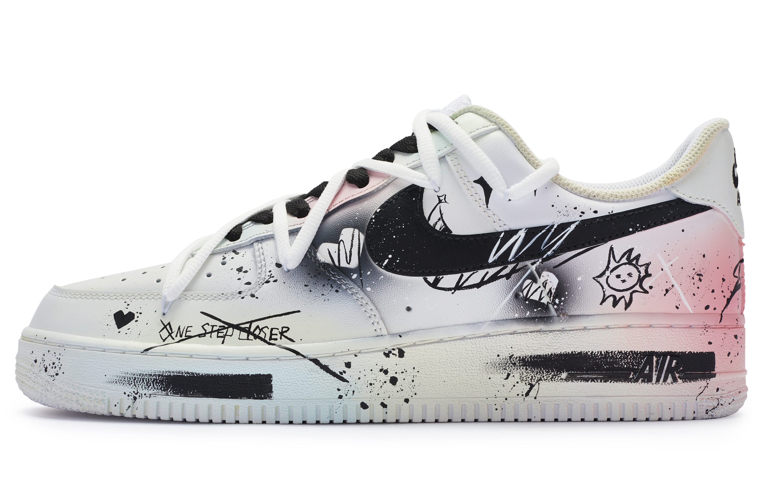 

Кроссовки Nike Air Force 1 Skateboard Shoes Men Low-Top White Black Pink